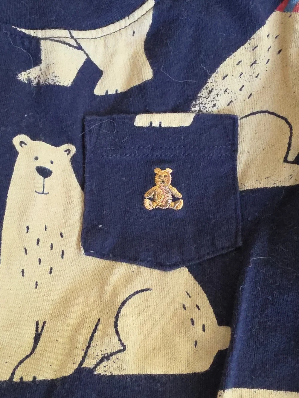 Baby GAP Navy Blue Bear Long Sleeve Top